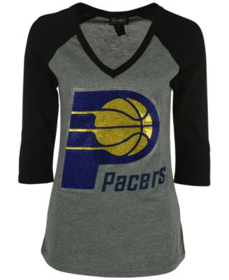 Gameday Couture - Women's Indiana Pacers Bling Rhinestone Raglan T-Shirt