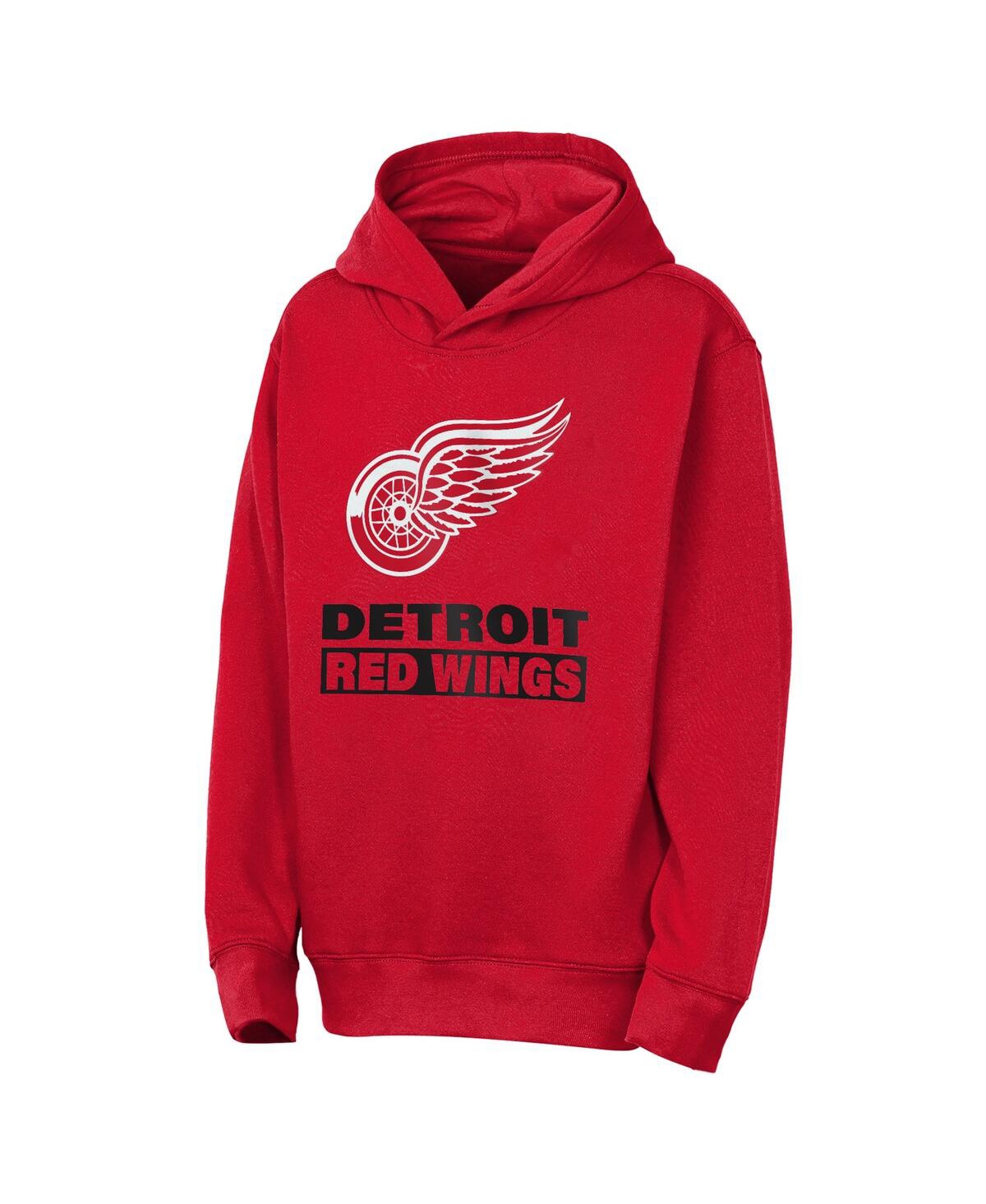 Outerstuff Big Boys and Girls Red Detroit Wings Back to Basics Hoodie
