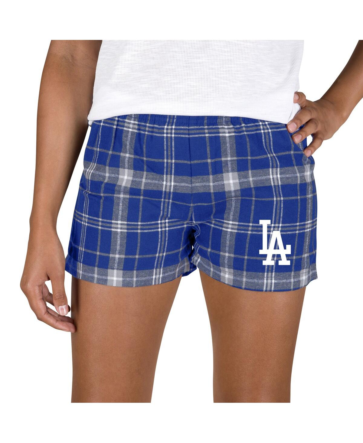 Concepts Sport Women's Royal/gray Los Angeles Dodgers Ultimate Flannel Shorts In Blue