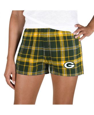 Concepts Sport - Women's Green/Gold Green Bay Packers Ultimate Flannel Shorts