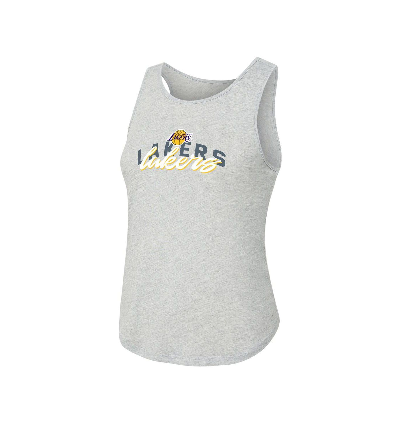 Женский комплект Concepts Sport 2-Piece Purple/Heather Gray Los Angeles Lakers Regulate Tank Pants Set — фото 5