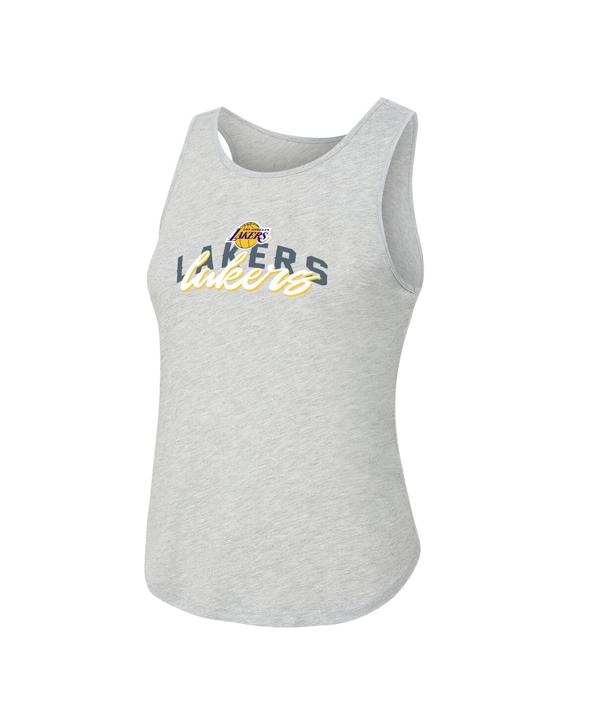 Concepts Sport Women's 2-piece Purple/heather Gray Los Angeles Lakers Regulate Tank Pant Set In Multi