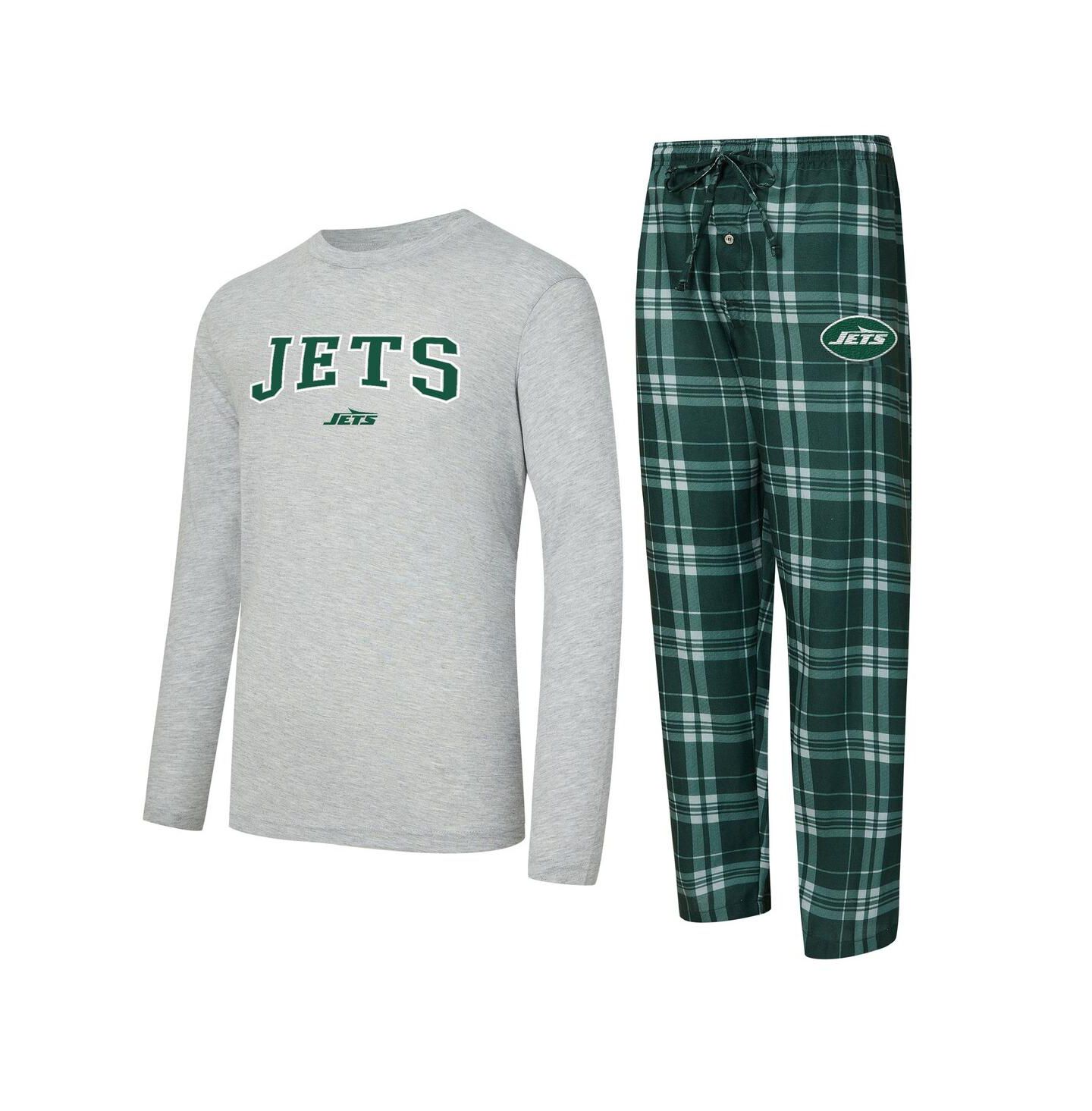 Мужской комплект Concepts Sport New York Jets Regulate: лонгслив и брюки, Green/Gray — фото 1
