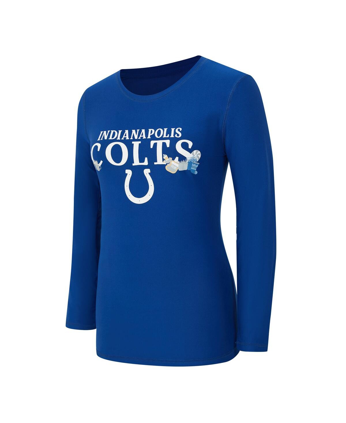 Concepts Sport Women's 2-piece Royal Indianapolis Colts Chestnut Long Sleeve T-shirt And Pant Sleep Set In Blue