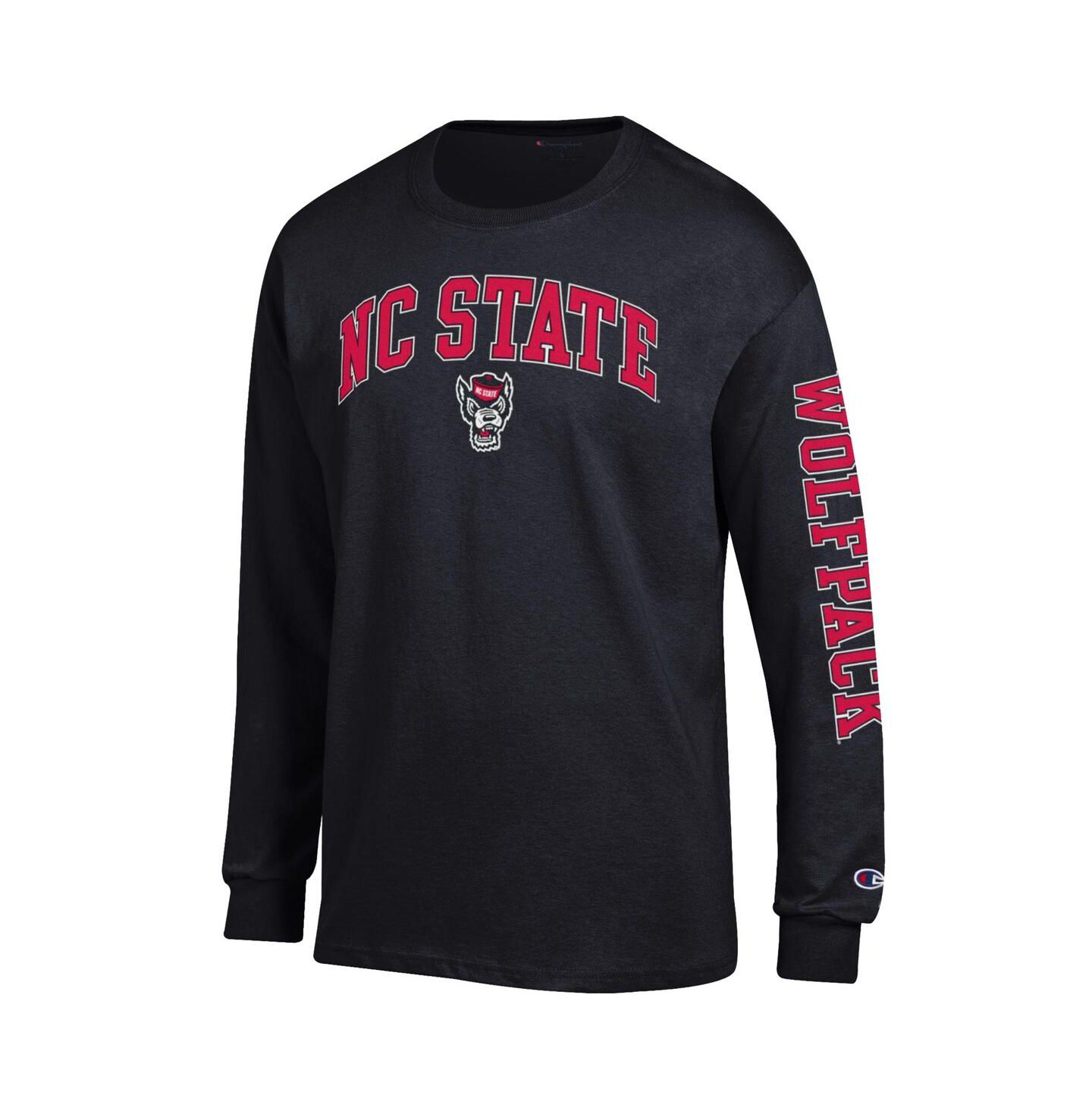 Мужская футболка Champion Black NC State Wolfpack Arch Over Logo Long Sleeve — фото 3