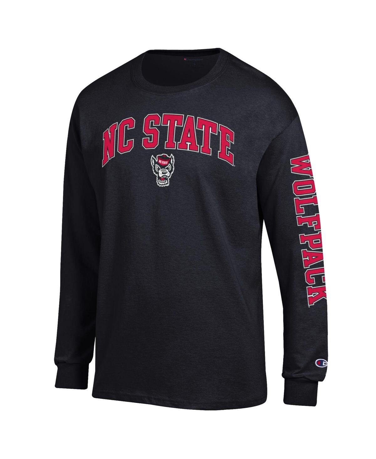 Champion Men's Black Nc State Wolfpack Arch Over Logo Long Sleeve T-Shirt