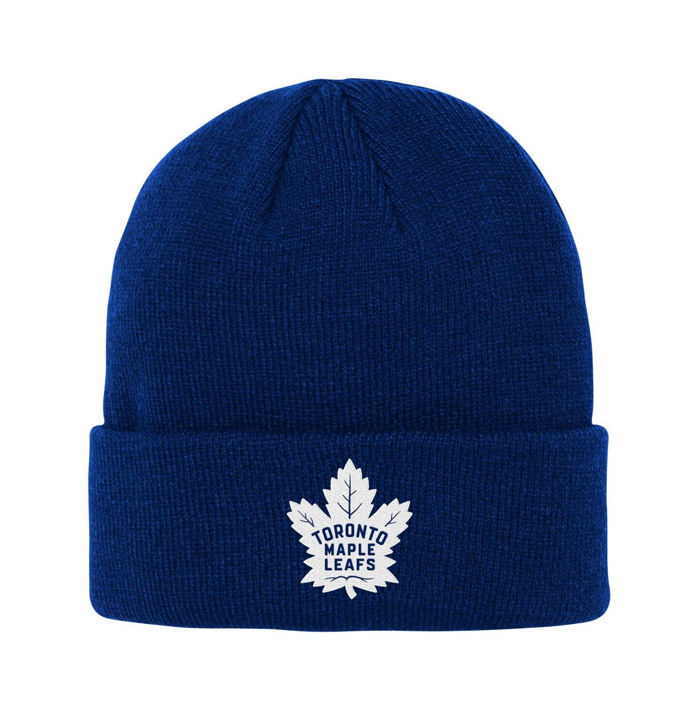 Детская шапка Outerstuff Blue Toronto Maple Leaf's 2.0 Essential Cuffed Knit Hat — фото 1