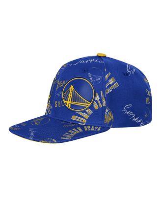 Outerstuff - Big Boys and Girls Royal Golden State Warriors Street Hooper Allover Print Snapback Hat