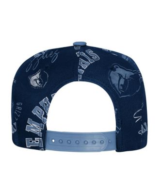 Big Boys and Girls Navy Memphis Grizzlies Street Hooper Allover Print Snapback Hat