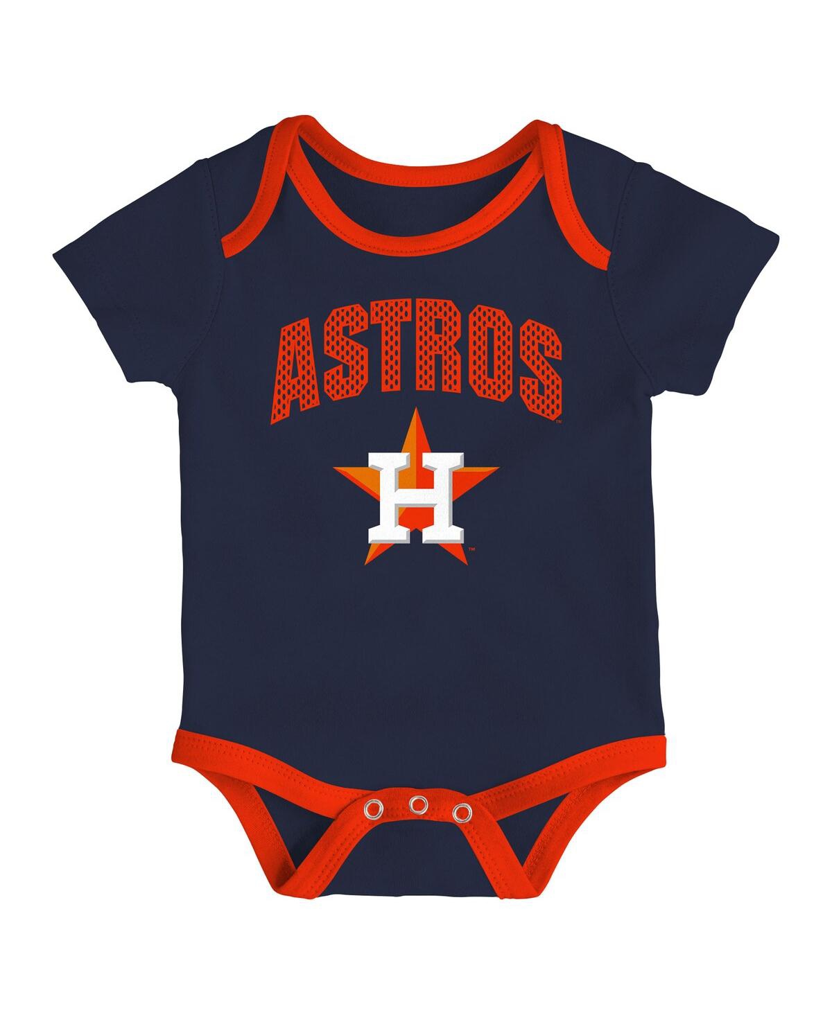 Outerstuff Baby Boys And Girls 3-piece Houston Astros All Day Play Bodysuit Set In Multi