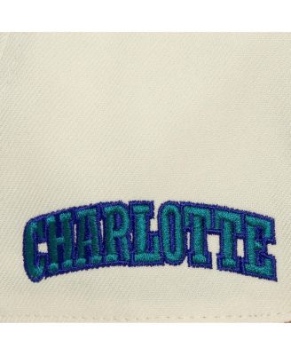 Men's Cream Charlotte Hornets Ochre Dusted Double Two-Toned Pro Crown Adjustable Hat
