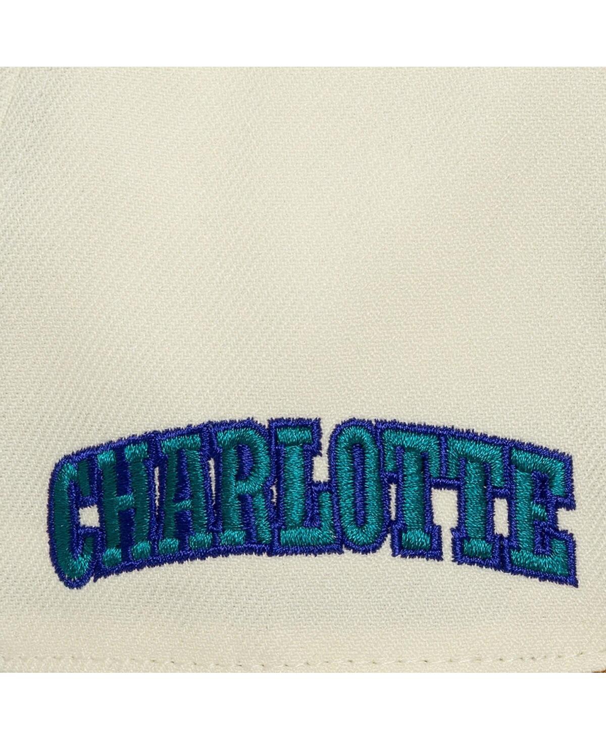 Mitchell & Ness Men's Cream Charlotte Hornets Ochre Dusted Double Two-toned Pro Crown Adjustable Hat In White