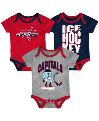 Outerstuff - Baby Boys and Girls Washington Capitals Triple Header Three-Piece Bodysuit Set