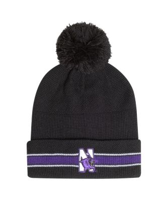 Under Armour - Men's Black Northwestern Wildcats City Collection Drive Cuffed Knit Hat with Pom