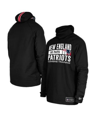 New Era - Men's Black New England Patriots Functional Fandom Balaclava Helmet Stripe Tri-Blend Hoodie