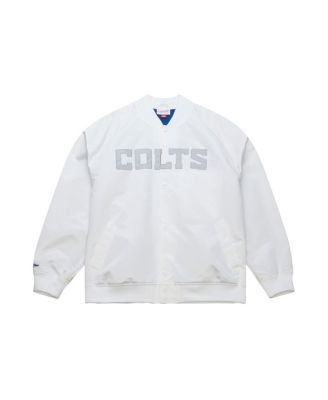 Men's White Indianapolis Colts Double Clutch Raglan Full-Snap Jacket