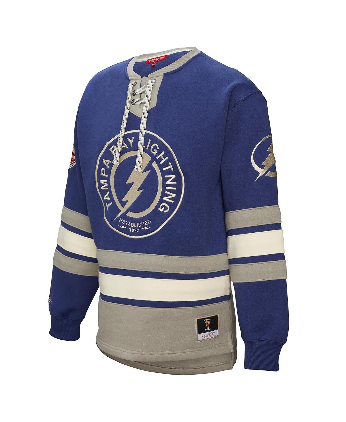 Mitchell & Ness Women's Blue Tampa Bay Lightning Heritage Lace-up Pullover Sweatshirt In Blue