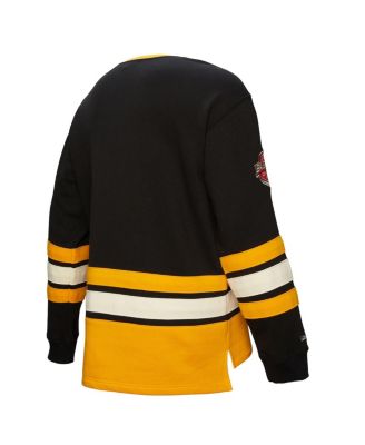 Men's Black Boston Bruins Heritage Lace-Up Pullover Sweatshirt