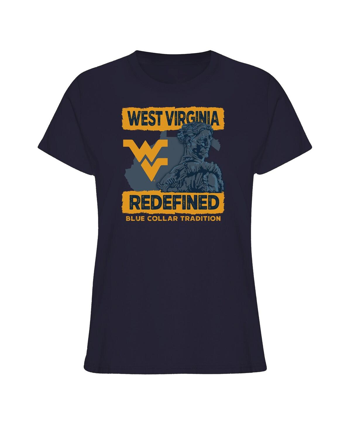 Image One Women's Navy West Virginia Mountaineers Fan T-shirt In Blue