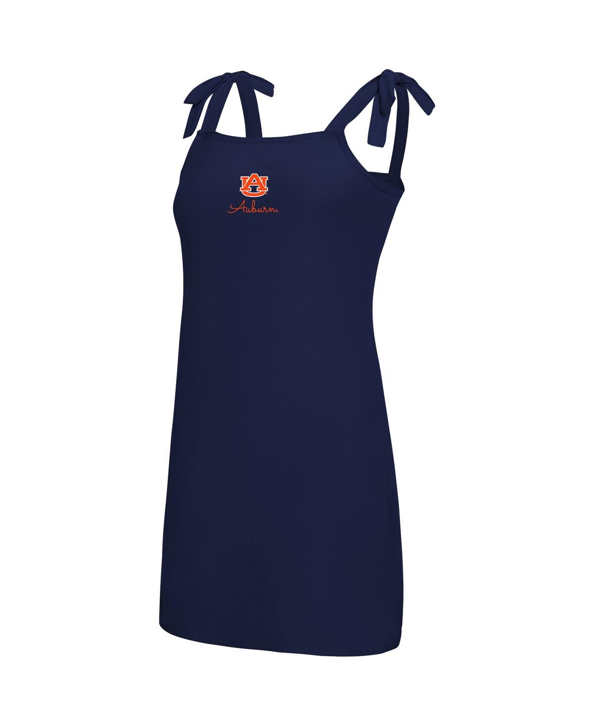 Concepts Sport Women's Navy Auburn Tigers Tie-shoulder Nightdress In Blue