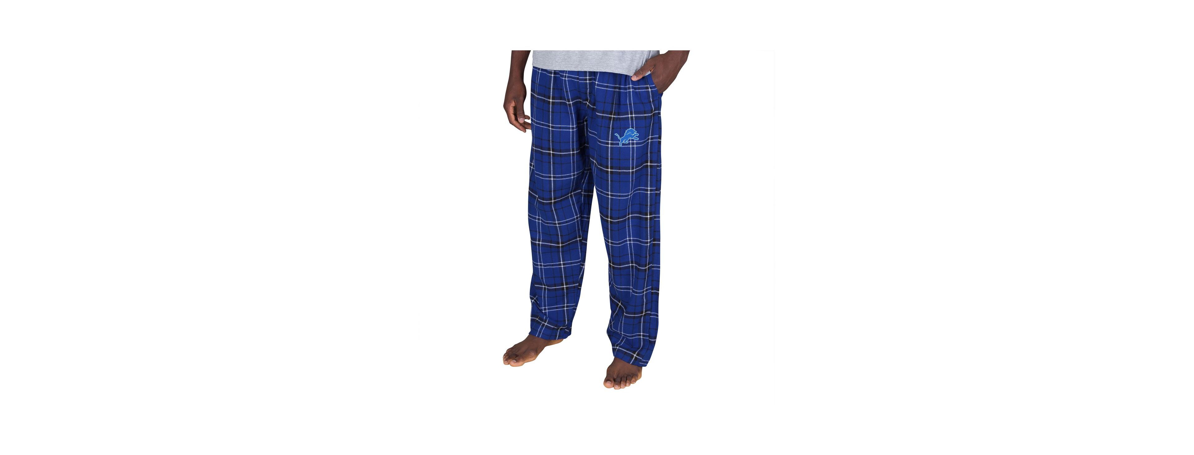 Concepts Sport Men's  Blue Detroit Lions Ultimate Plaid Flannel Pants