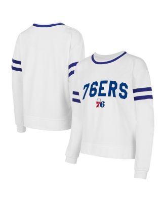 Concepts Sport - Women's White Philadelphia 76ers Borough Pullover Sweatshirt