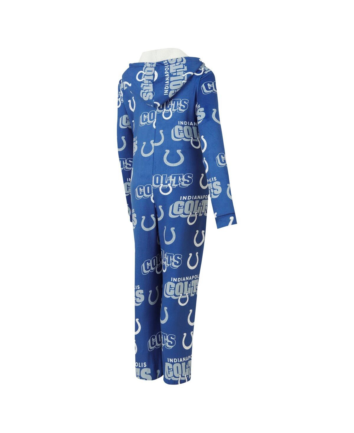 Concepts Sport Women's Royal Indianapolis Colts Roadway Allover Print Microfleece Full-zip Union Suit In Blue