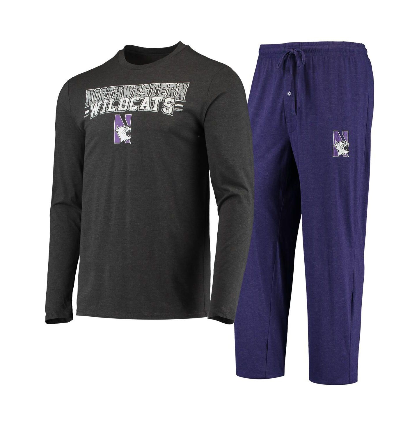 Мужской комплект для сна Concepts Sport Northwestern Wildcats Meter, Purple/Charcoal — фото 1