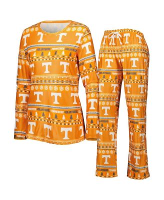 Concepts Sport - Women's Tennessee Orange Tennessee Volunteers Holiday Long Sleeve Top and Pants Sleep Set