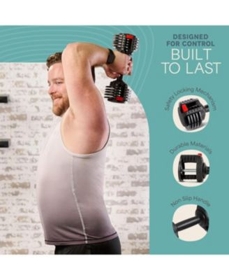 15Lbs Adjustable Dumbbells - 6-in-1, Compact, Quick Adjust for Full Body Home Gym Fitness