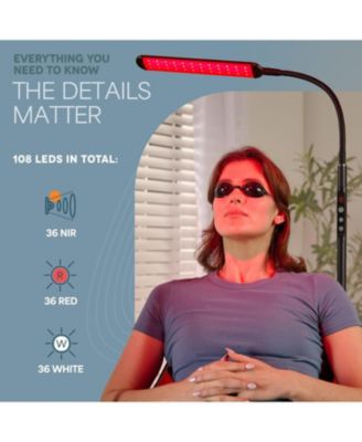 2-in-1 Red Light Therapy & Reading Floor Lamp – 216 LED with Red, Near Infrared & White Light Modes for Skin Health, Pain Relief & Relaxation