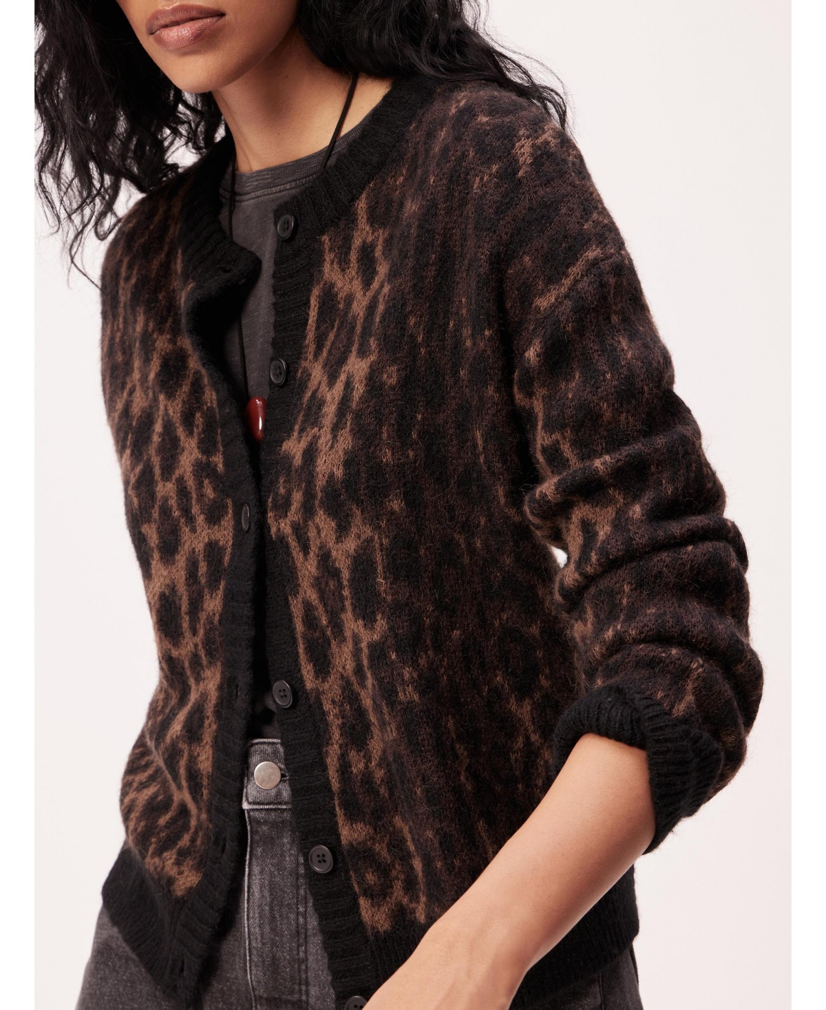 Hush Women's Animal Jacquard Cardigan With Mohair