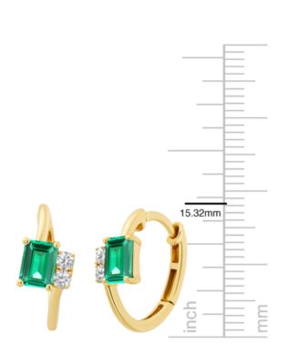 Lab-Grown Ruby (1-1/3 ct. t.w.) & White Sapphire (1/5 ct. t.w.) Earring in 14k Gold Over Sterling Silver (also in Emerald & Sapphire)