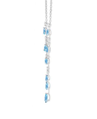 Blue Topaz (1/2 ct. t.w.) & Lab-Grown White Sapphire (1/2 ct. t.w.) Pendant Necklace in 14k Gold Over Sterling Silver (also in Ruby & Sapphire)