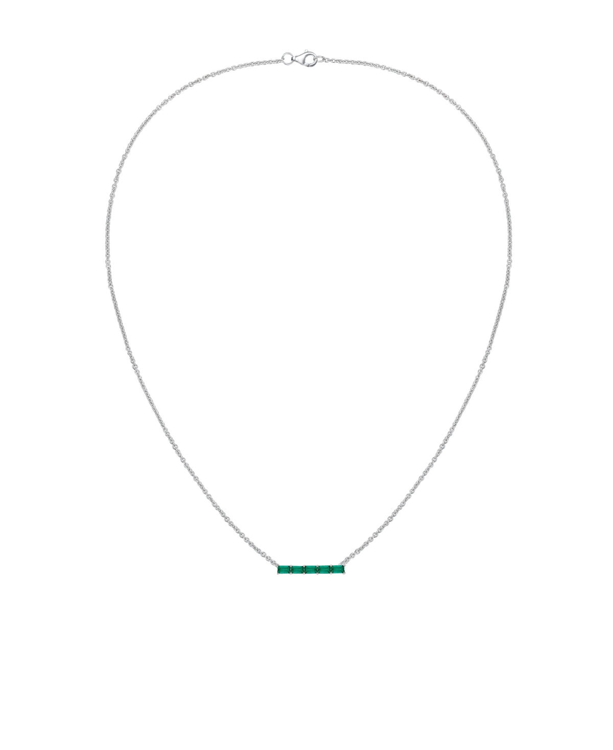 Macy's Lab-grown Sapphire (5/8 Ct. T.w.) Necklace In Sterling Silver (also In Multi-stone) In Silver