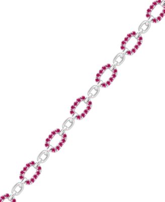 Lab-Grown Ruby (2 ct. t.w.) Bracelet in Sterling Silver (also in Sapphire)
