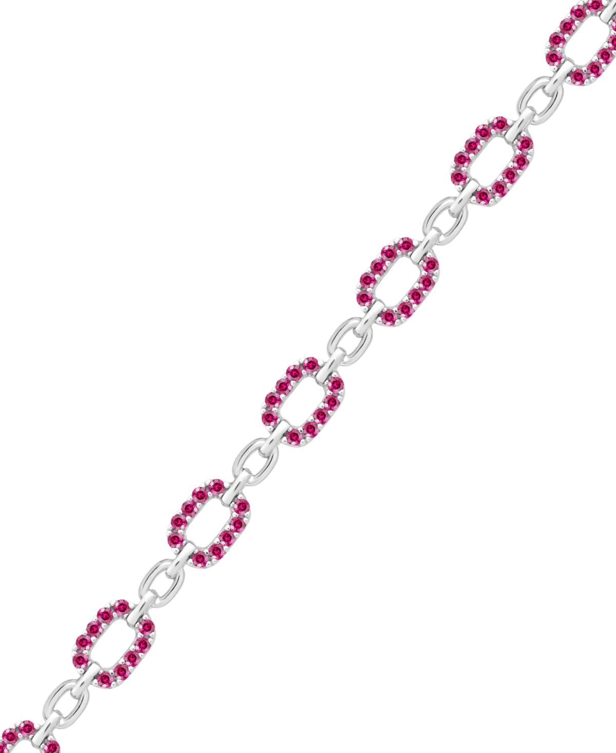 Macy's Lab-grown Ruby (2 Ct. T.w.) Bracelet In Sterling Silver (also In Sapphire) In Metallic