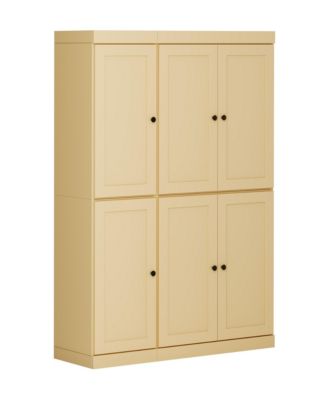 100% Solid Wood Pantry Cabinet with Shaker Doors, Adjustable Shelves, 48.5" Wide, 71.5" Tall