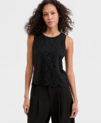 Women's Sleeveless Lace Knit Top
