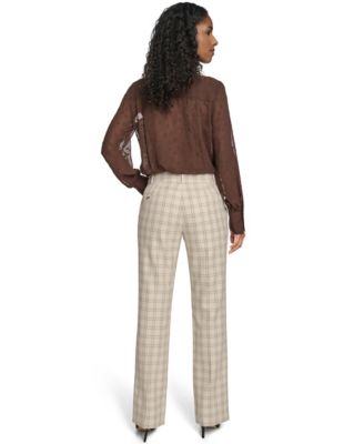 Women's Plaid Bootcut Trousers