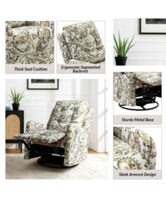 Arlette Transitional Swivel Recliner with Metal Base
