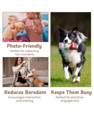 3 Packs Squeaky Puff Stick Toys with a Box,Funny Interactive Dog Toys