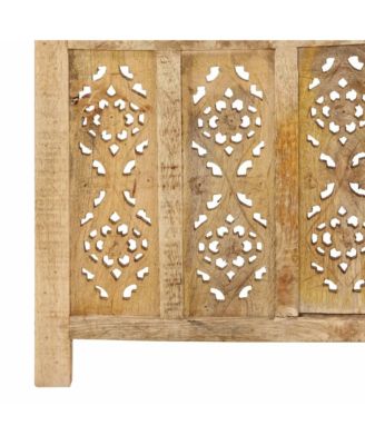 Hand carved 5-Panel Room Divider 78.7"x65" Solid Mango Wood