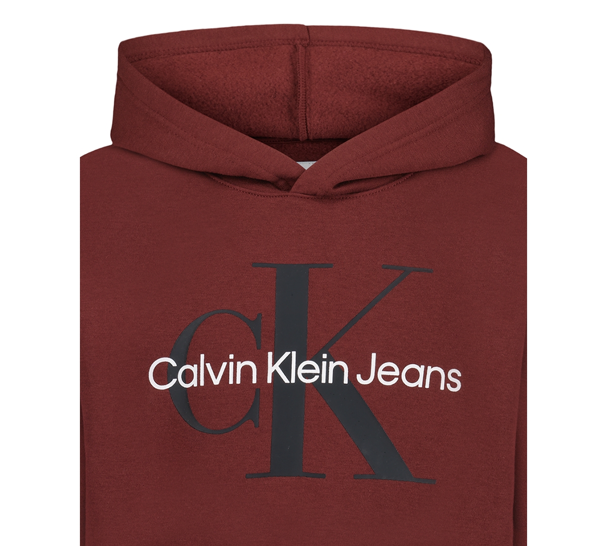 Calvin Klein Boys 8-20 Fleece Pull-on Hoodie In Burgundy
