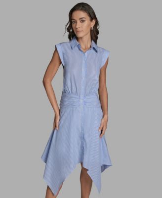 Women's Sleeveless Stripe Shirt Dress