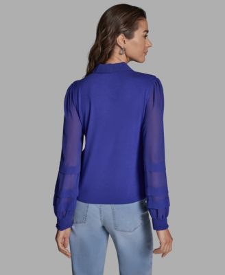 Women's Slim Fit Collared Button-Up Top