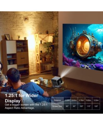 Nova C40 4K Smart Projector with Android TV 11.0, Netflix Certified, 600 ANSI Lumens, Dolby Audio, Dust-Proof Home Cinema Projector