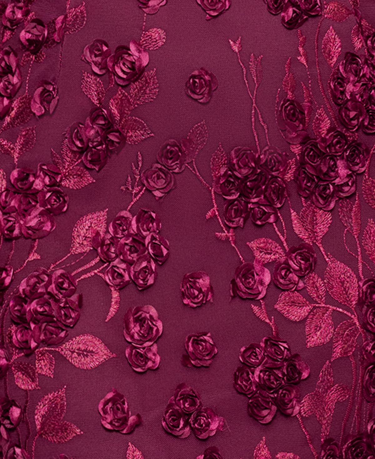 Xscape Plus Size Crewneck Long-sleeve Dress In Burgundy