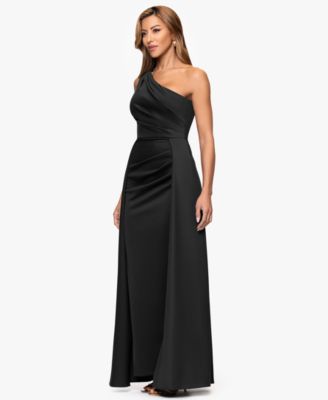 Petite One Shoulder A-Line Long Dress