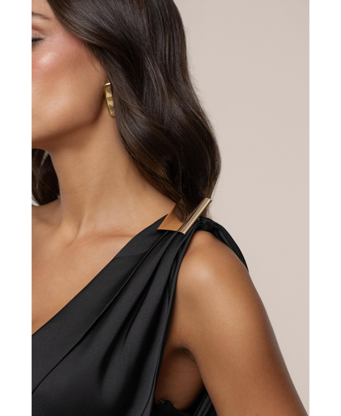 Женское платье JLUXLABEL Draped Radiance Maxi, цвет: Чёрный — фото 9